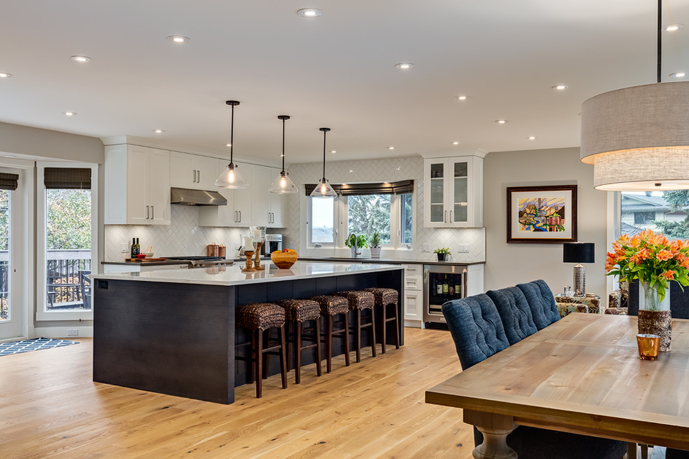 Inspiration for a transitional kitchen remodel in Calgary