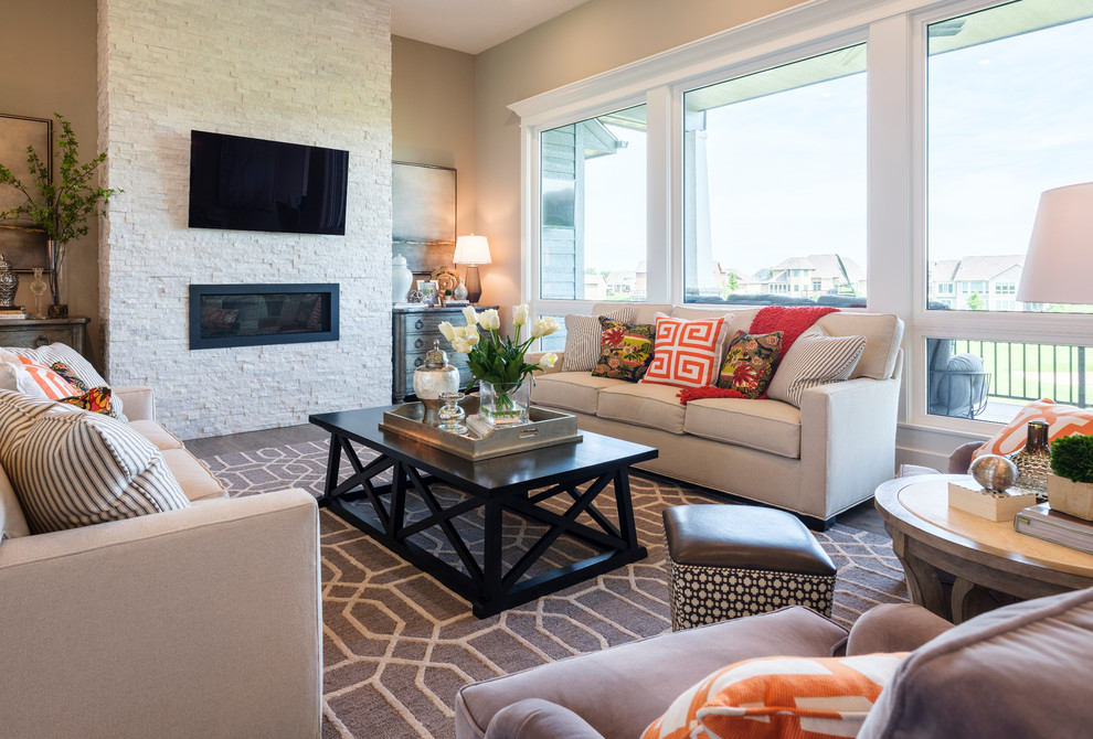 Living room - transitional living room idea