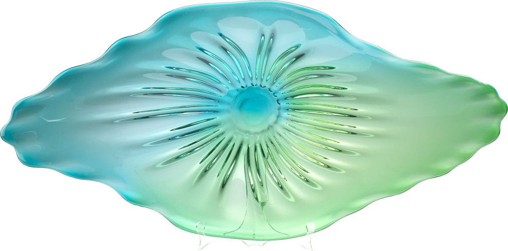 Art Glass Plate, Turquoise