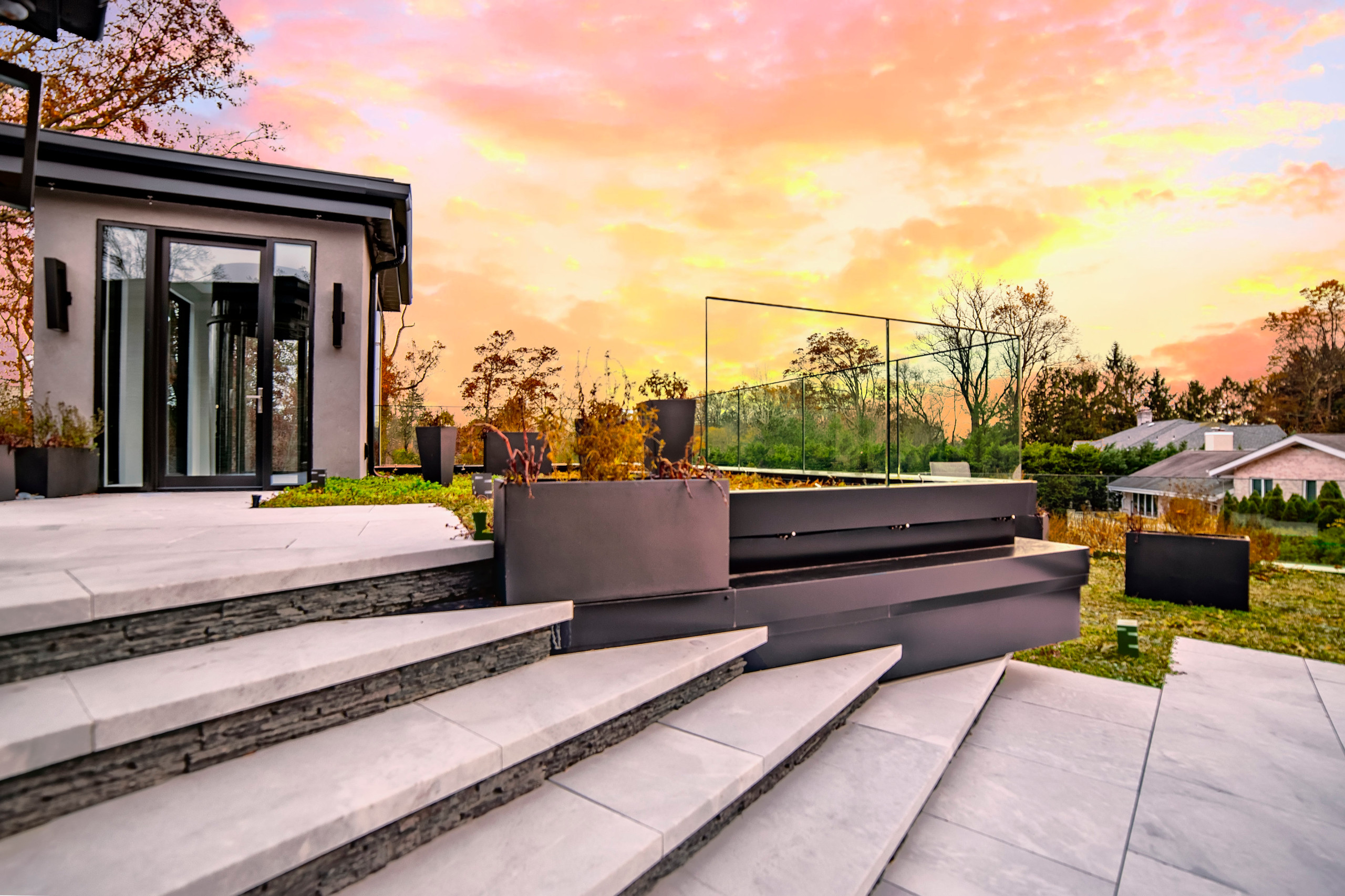Backyard patio and lighting