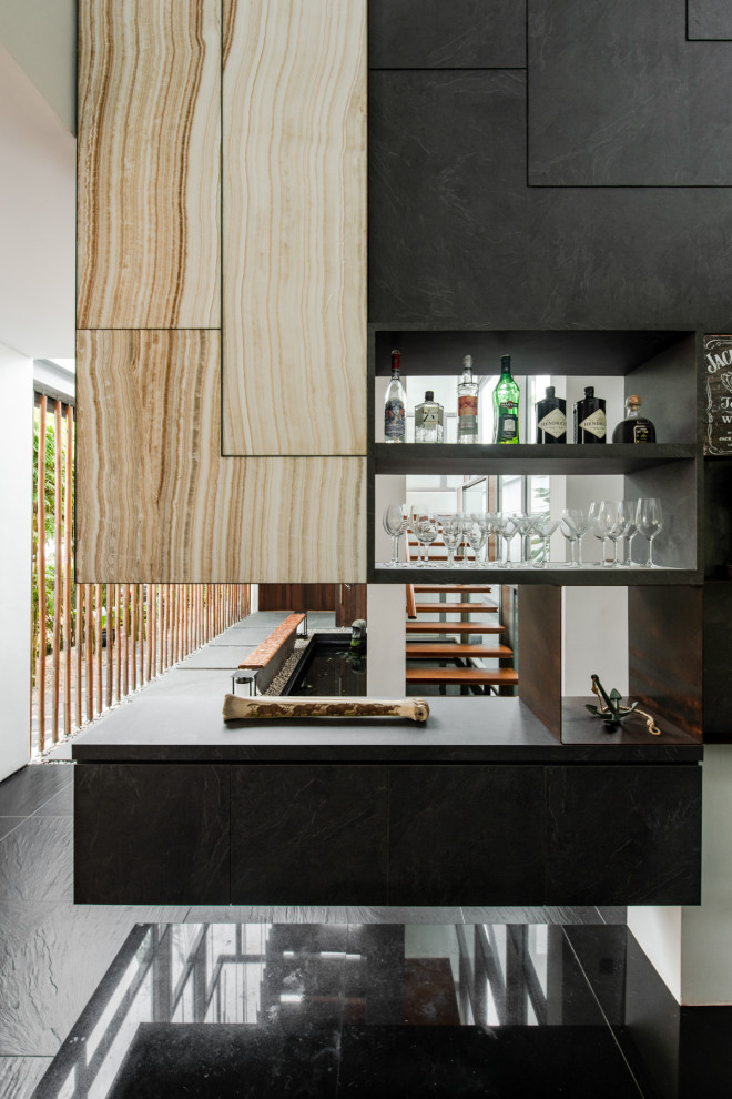 Contemporary home bar in Singapore.