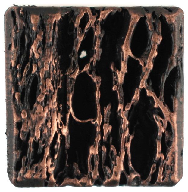 Square Cholla Pewter Cabinet Hardware Knob, Copper