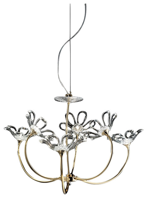 Bellart Daisy Wrought Iron Hanging Lamp With Handmade Glass Bellart Daisy Wrought Iron Hanging Lamp With Handmade Glass Diffusers