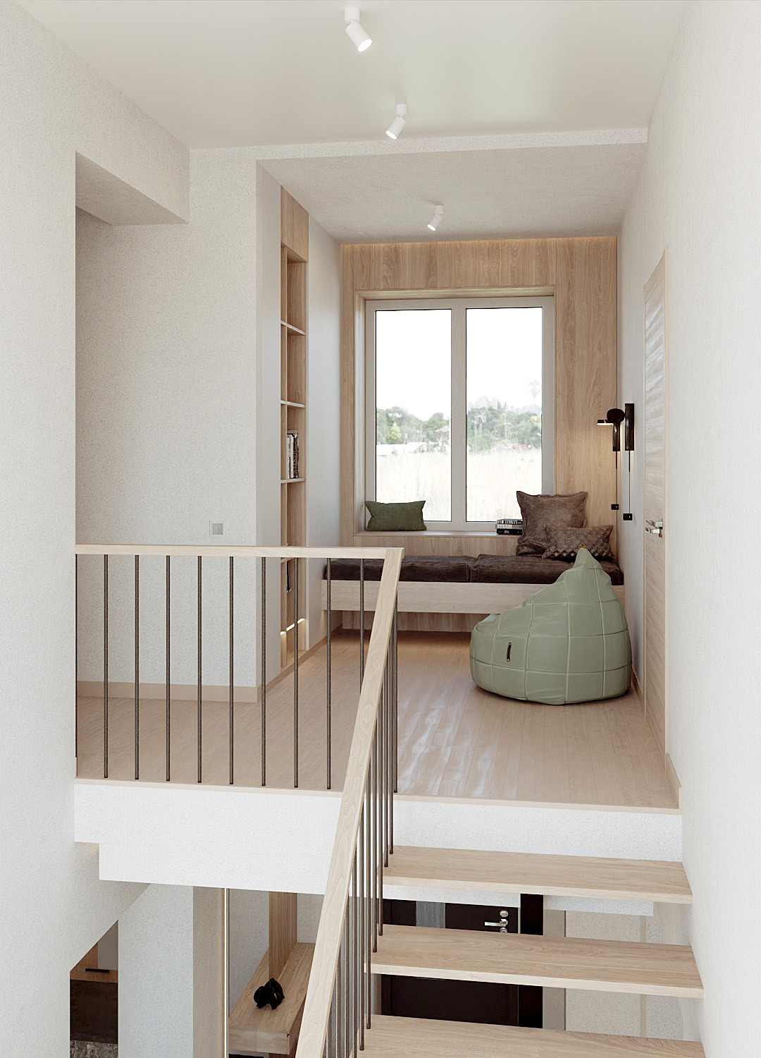 Современный дом для семьи в светлых тонах.