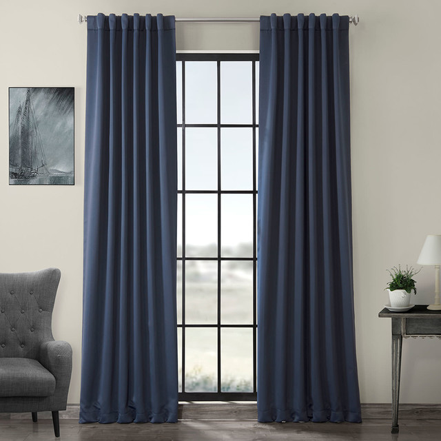 Nocturne Blue Blackout Curtain Set Of 2 Contemporary Curtains By Half Price D Nocturne Blue Blackout Curtain Set Of
