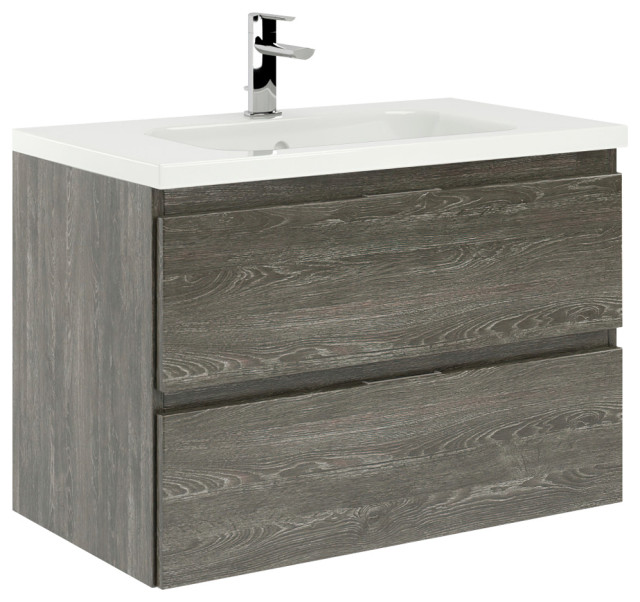 Seattle Bathroom Vanity With Ceramic Sink, 32" Contemporary