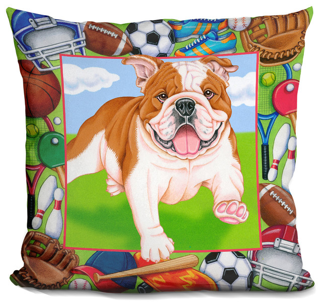 LiLiPi Robin Bulldog Decorative Accent Throw Pillow
