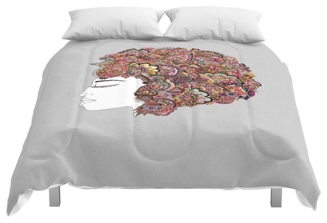 Society6 Her Hair Les Fleur Edition Comforter Eclectic