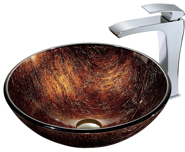Kenyan Twilight Sink in Multicolor with Chrome Faucet