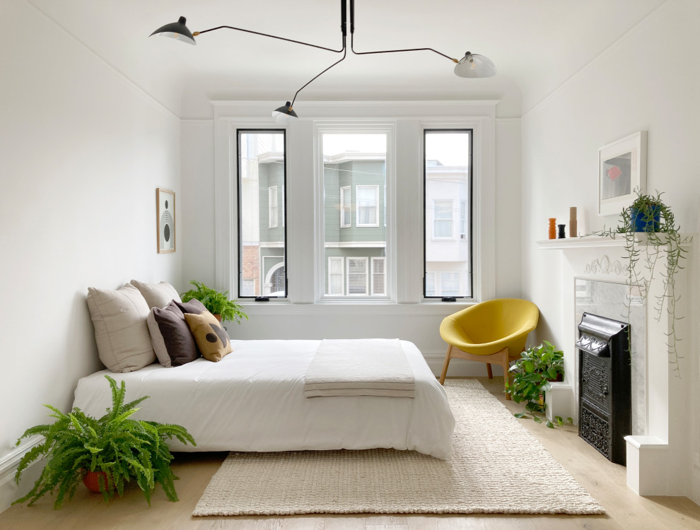 Example of a danish bedroom design in San Francisco