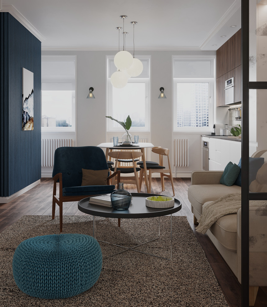 Интерьер в природной гамме для семьи с двумя детьми