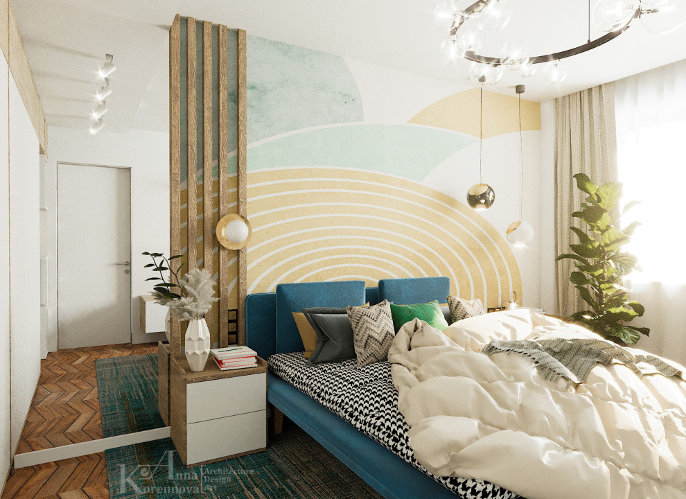 Дизайн спальни в проекте квартиры Colored City