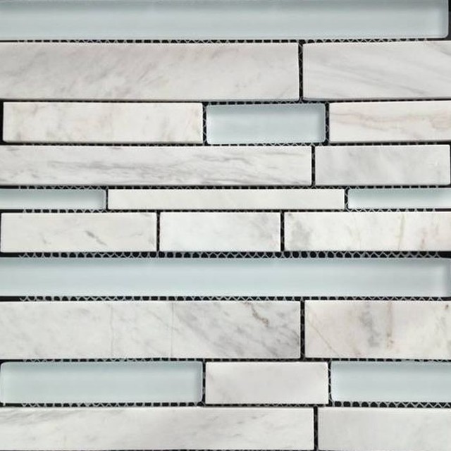 Gl Stone Tile White Marble And Smoky Tiles Catwalk Mosaic White Marble And Smoky Gl Tiles Catwalk Mosaic Contemporary Tile