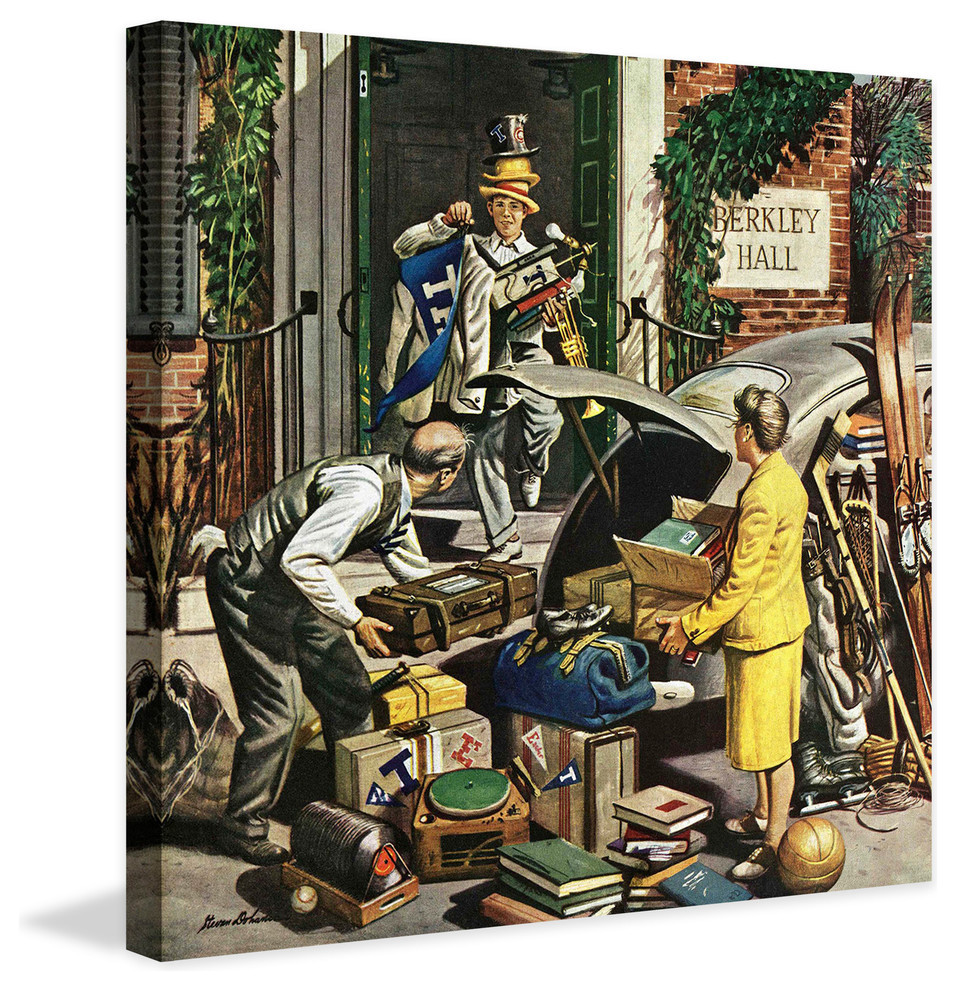 "Returning Home From College" Print on Canvas by Stevan Dohanos, 18"x18