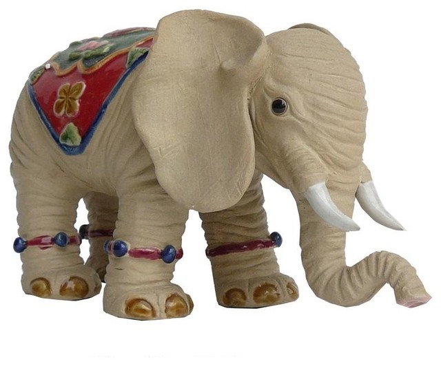 Oriental Ceramic Elephant Decor Figure Asian Decorative Objects A