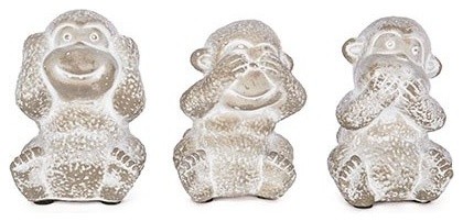 Lesser /& Pavey Diamante 3 Wise Monkeys Decorative Statue Sculpture