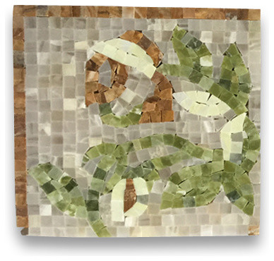 Marble Mosaic Border Decorative Tile Foglia Onyx 7.9x7.9 Polished, 1 piece
