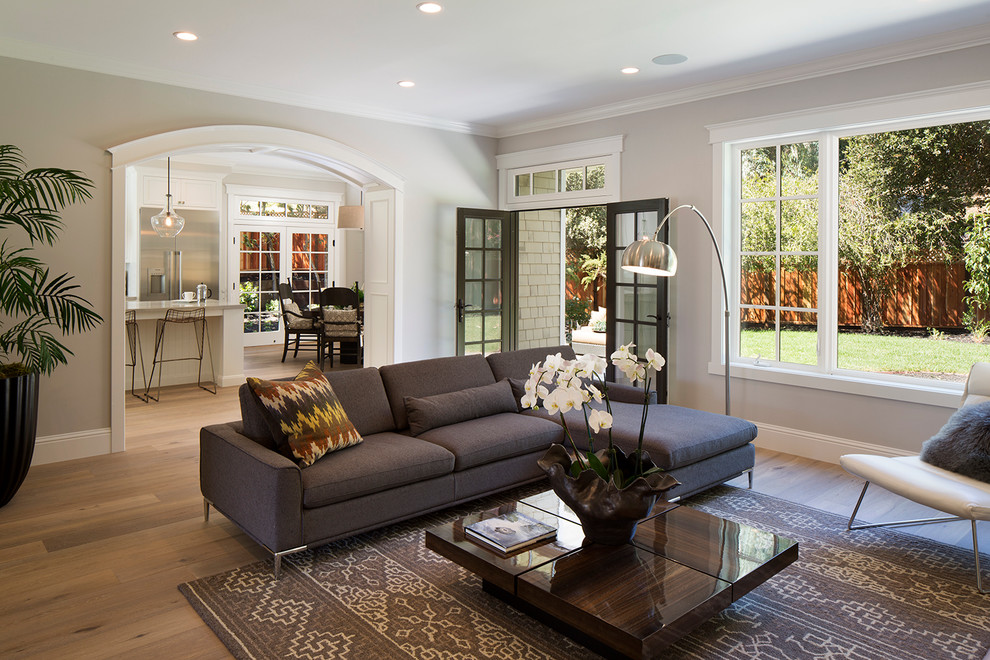 West Menlo Park Shingle - Transitional - Living Room - San Francisco ...