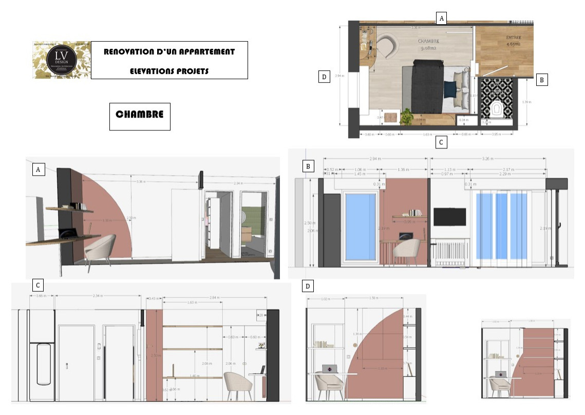 Aménagement et décoration d'un appartement de 35m2 pour mise en location
