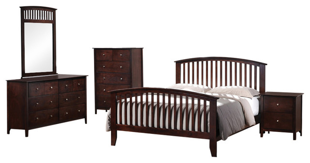 Coaster Tia 5 Piece Queen Bedroom Set Cappuccino Finish