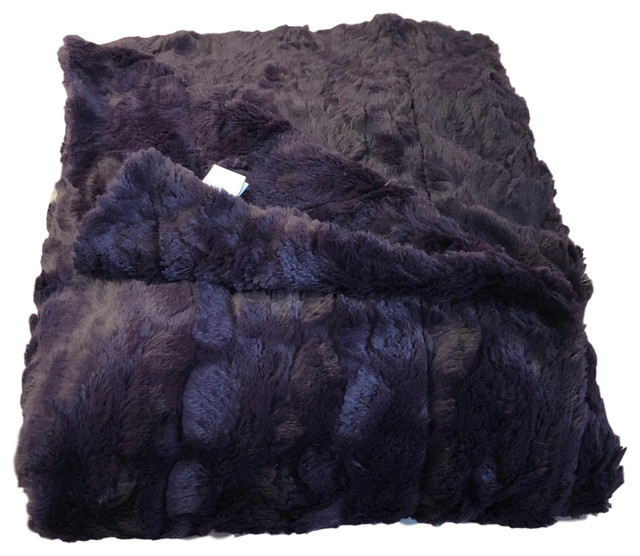 Luxury Super Soft Plum Lux Faux Fur Throw Blanket ...