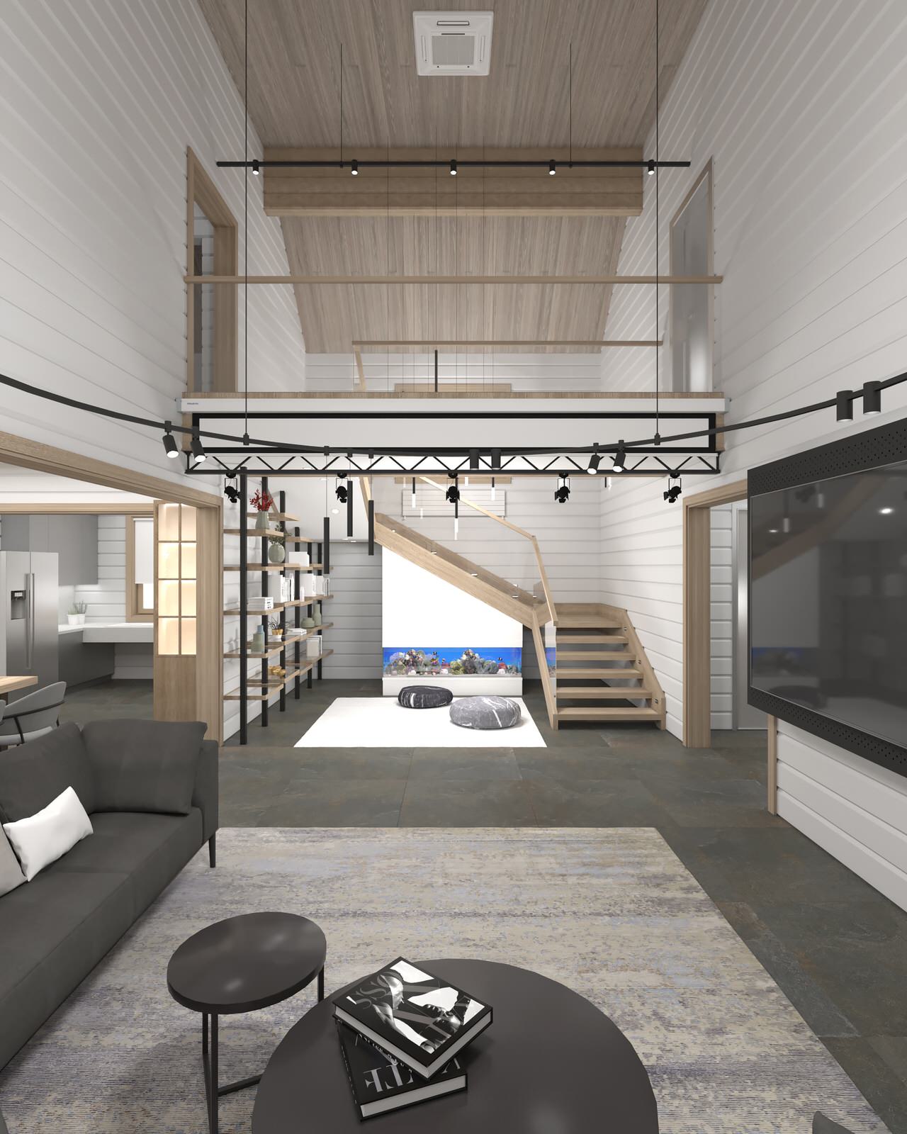 Дизайн интерьеров деревянного дома