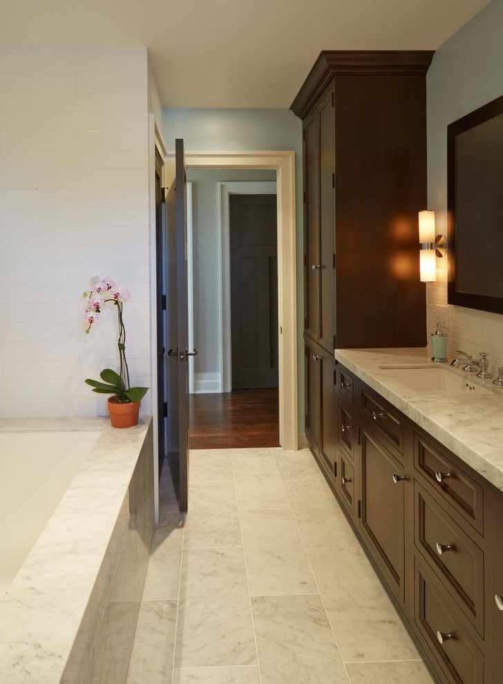 Transitional home design photo in Chicago