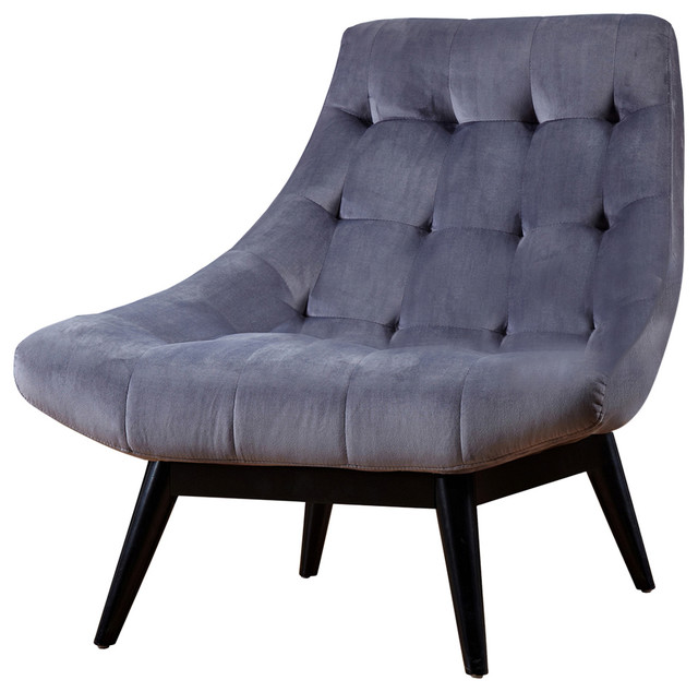 Living Karl Matte Velvet Accent Chair, Dark Legs
