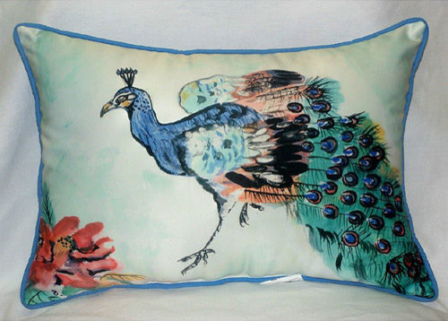 Betsy’s Peacock Large Outdoor Pillow