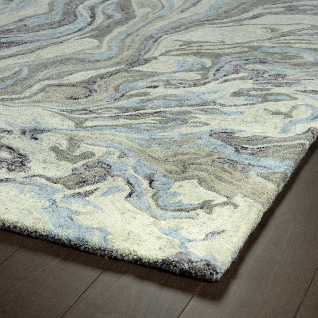 Kaleen Marble Blue HandTufted Rug Contemporary Area Rugs by