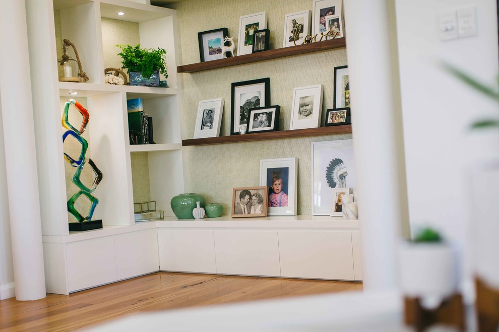 Inspiration for an eclectic open concept living room in Perth.