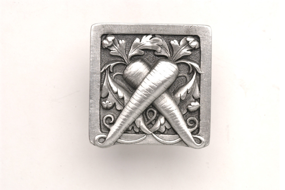 Notting Hill Leafy Carrot Knob - Antique Pewter