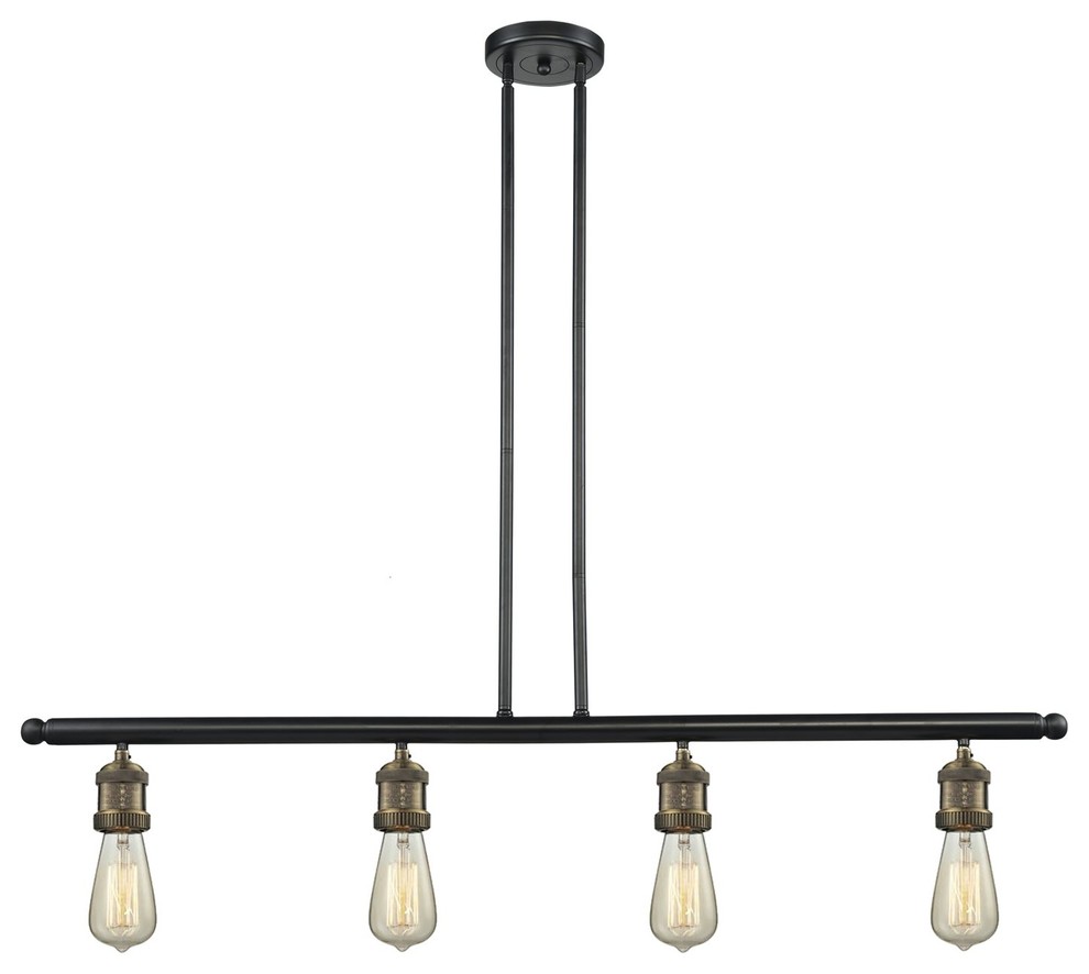 Innovations Bare Bulb 4Light Island Light, Black Antique Brass