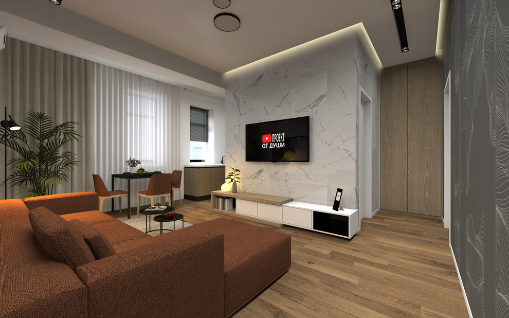 кухня-гостиная в стиле минимализм