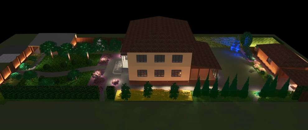 Ландшафтное освещение сада