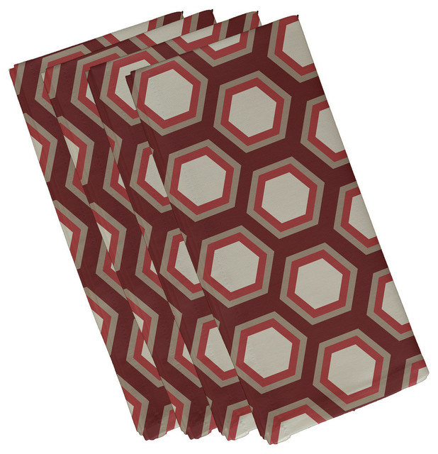 Hex Appeal Geometric Print Napkin, Set of 4 Contemporary Napkins
