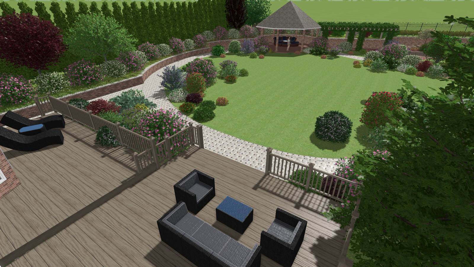 Загородный дом с цветущим садом