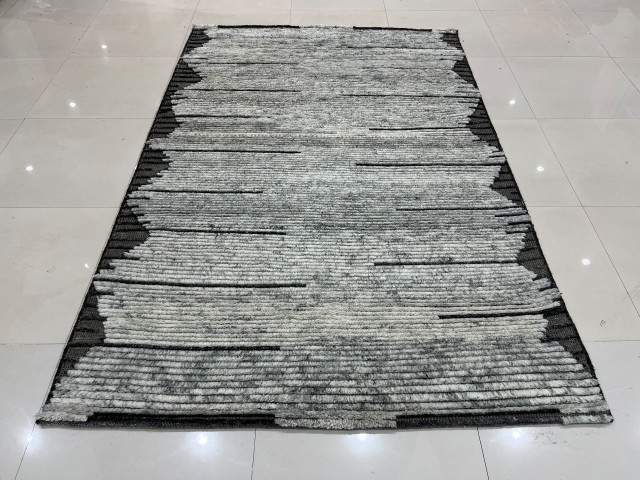 EORC Gray Hand Knotted Wool Rug, 10'x14'