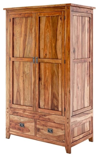 Delaware Rustic Solid Wood Wardrobe, Wardrobe Or Armoire
