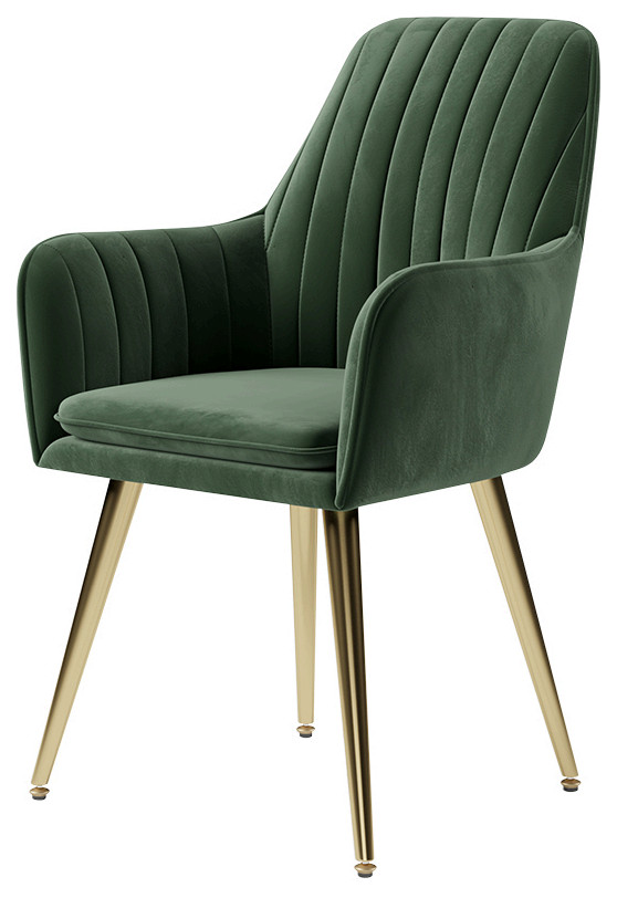 Modern Dining Chair Velvet Upholstered Dining Chairs With Arms, Set of