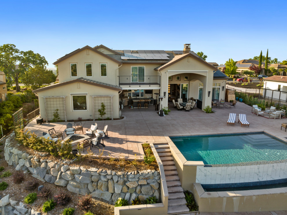 Backyard with Infinity Pool, Lincoln, CA Custom Home