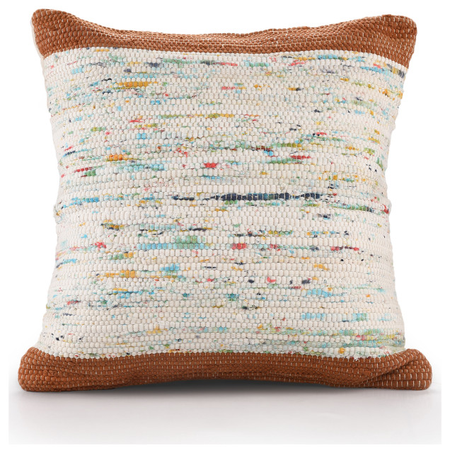 Revive Handwoven Cotton Throw Pillow, 20"x20" Contemporary Decorative Pillows by LR Home