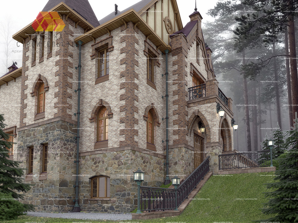 Проект дома в замковом стиле в п. Воейково