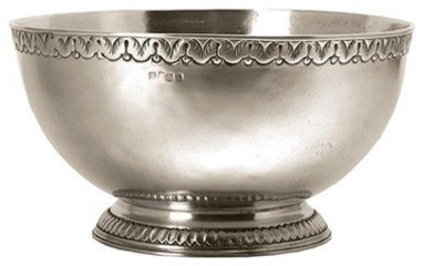 Engraved Rim Deep Footed Bowl by Match Pewter