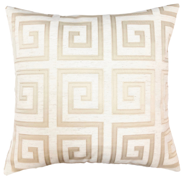 Laguna Feather And Down Throw Pillow White Applique Embroidery