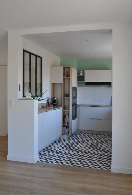 R&eacute;novation compl&egrave;te d'une maison de 140 m2 skandinavisk-koekken