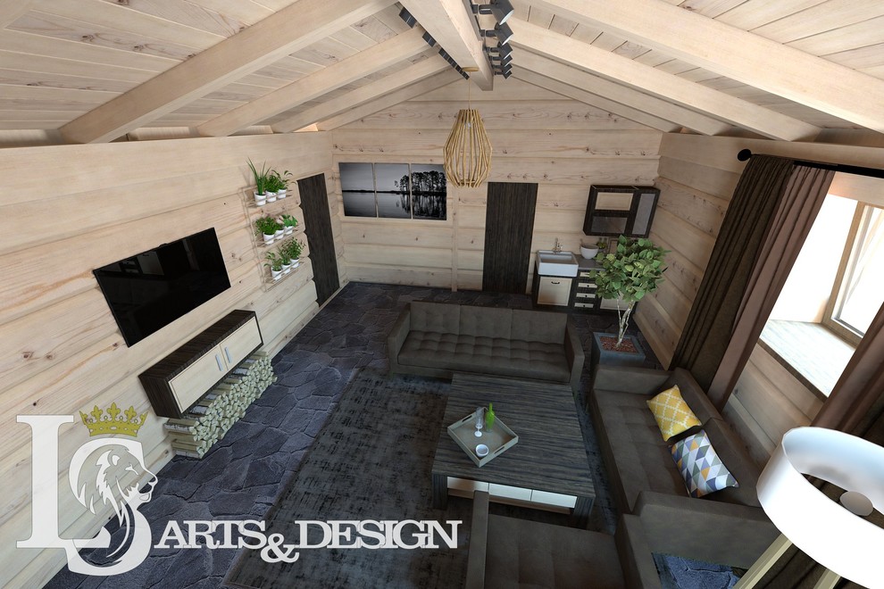 Баня из кедра с имитацией норвежской рубки