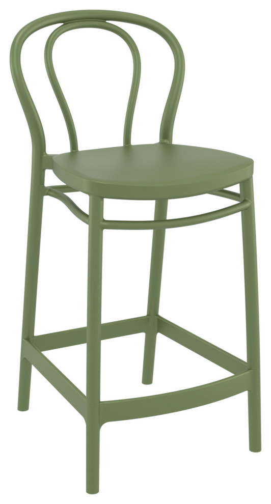 Victor Counter Stool Olive Green Contemporary Outdoor Bar Stools