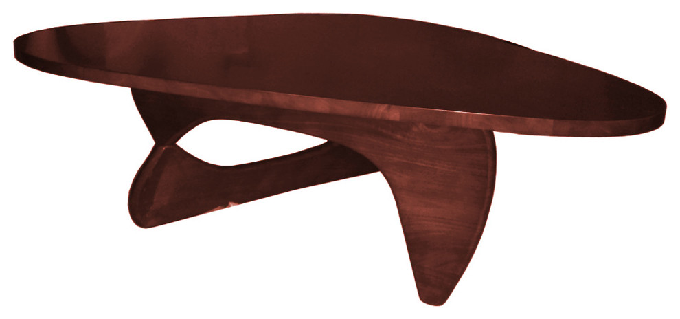 Example of a cherry, 15 to 19 inch, 25+ inch deep, 50 to 54 inch high, medium tone wood, 36-inch, small and mini trendy wood rectangular, wood-top and round tray-top and 4 legged coffee table design