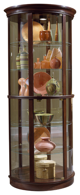 Pulaski Preference 32 Inch Wide Half Round Curio Cabinet In Dark